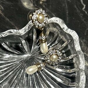 Vintage Swarovski Gold and Pearl Earrings